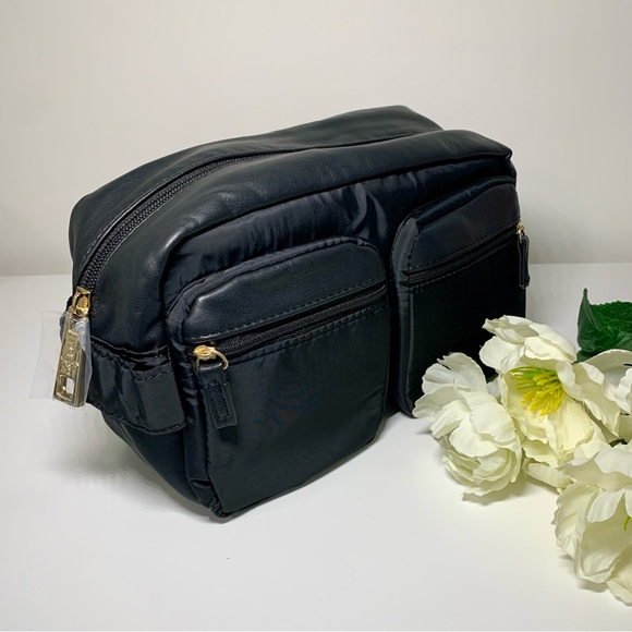 Paco Rabanne Other - Paco Rabanne 1 Million Elixir Black Nylon/Leather Pouch Cosmetic Case NWT